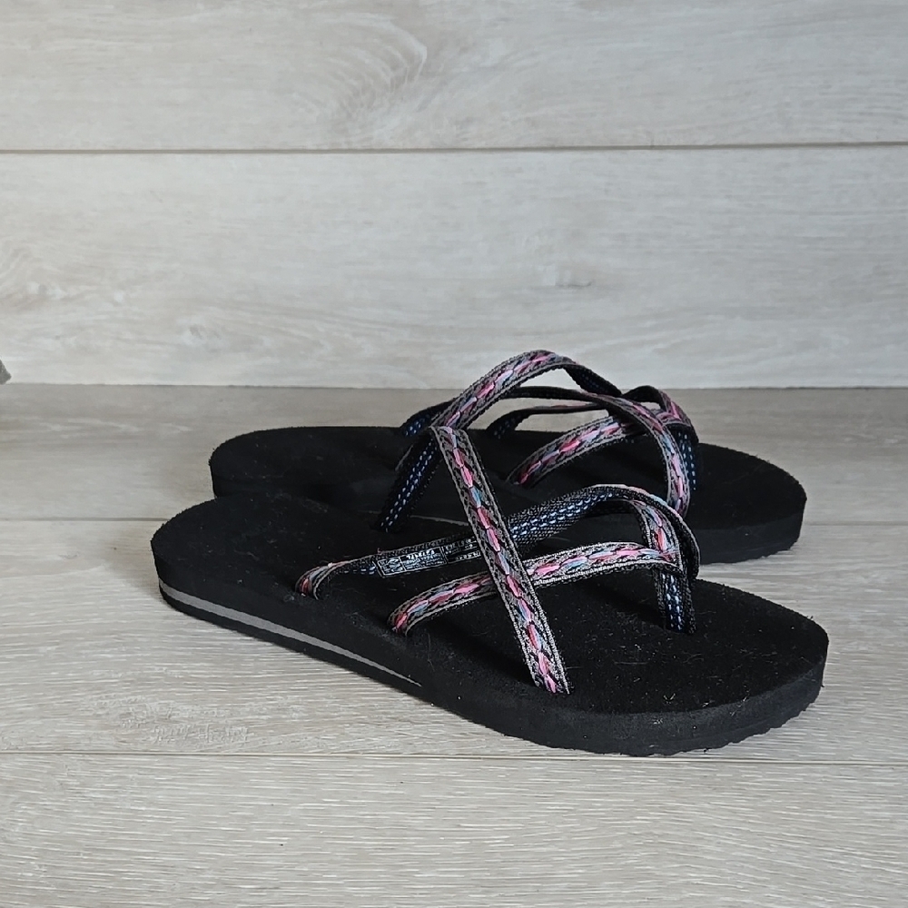 Teva Women's Black and Pink Sandals Slide Shoes Sz 9 Shoes